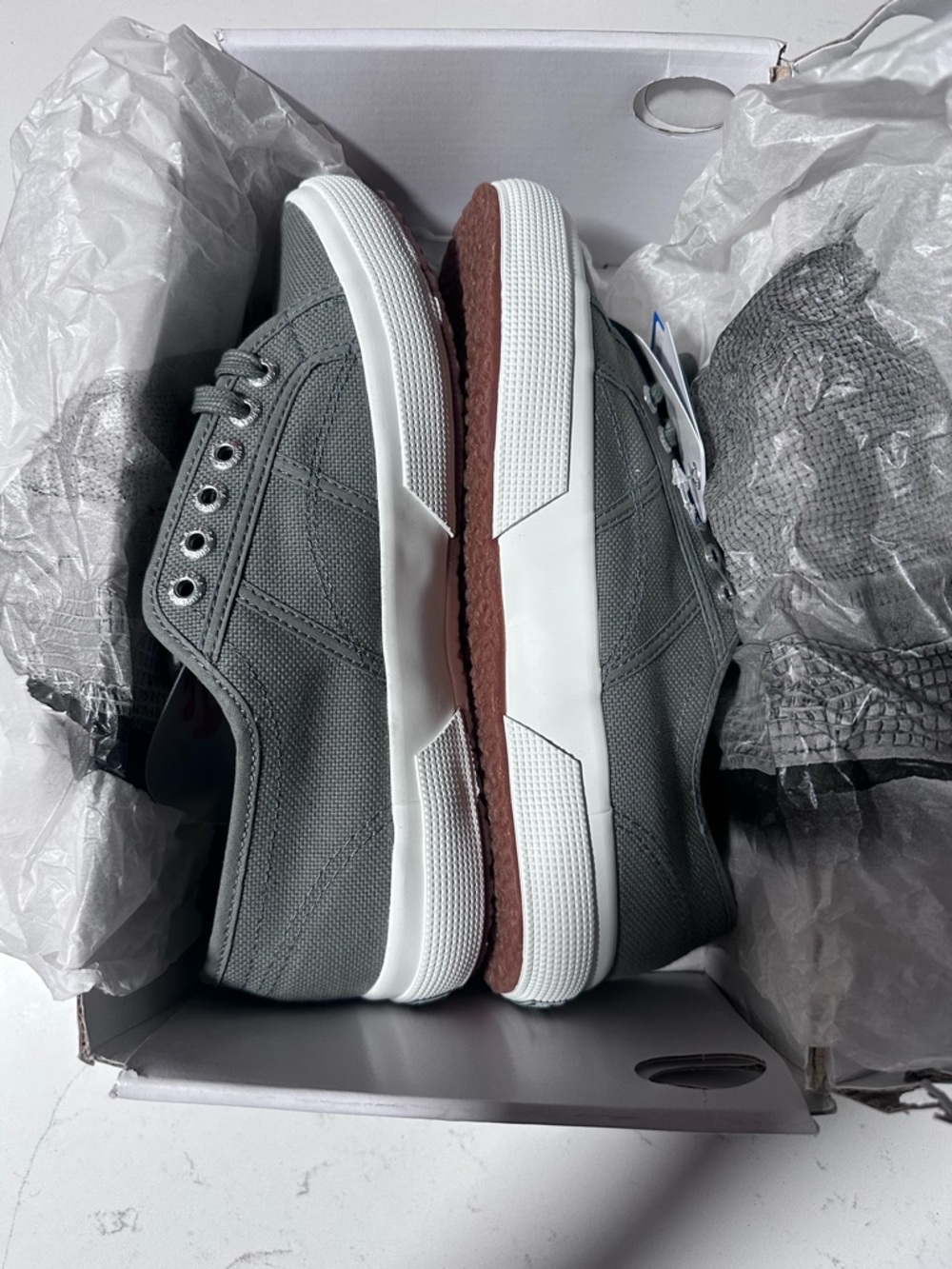 Superga Grey Canvas Low-Top Sneakers - Picture 5 of 7